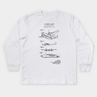 Airplane patent Kids Long Sleeve T-Shirt